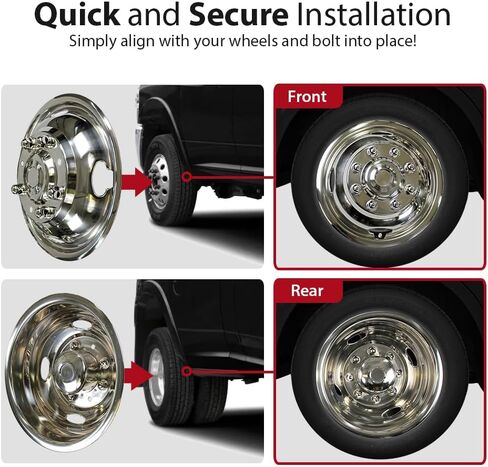 Set of Four 17" Dually Bolt-On Wheel Simulators for Ford F350 Super Duty 2005-22 in Saudi Arabia