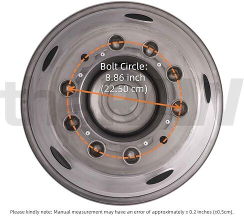 محاكاة محاكاة لعجلات 19.5 بوصة ، 10 مجموعة محاكاة للعجلة لعام 2005-2021 F450/F550 مجموعة غطاء العجلات ، لعجلة 19.5 "× 6.0" ، الترباس على التثبيت ، غير مناسب RV/Motorhome ، (L304 Stainless Steel) in Kuwait