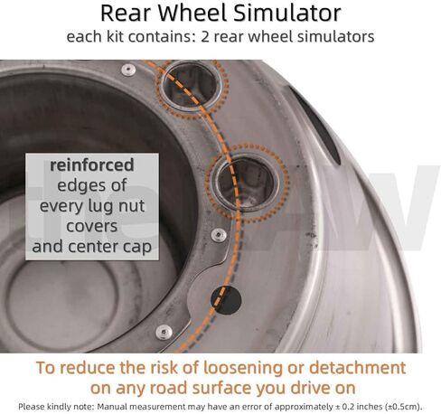 محاكاة محاكاة لعجلات 19.5 بوصة ، 10 مجموعة محاكاة للعجلة لعام 2005-2021 F450/F550 مجموعة غطاء العجلات ، لعجلة 19.5 "× 6.0" ، الترباس على التثبيت ، غير مناسب RV/Motorhome ، (L304 Stainless Steel) in Kuwait