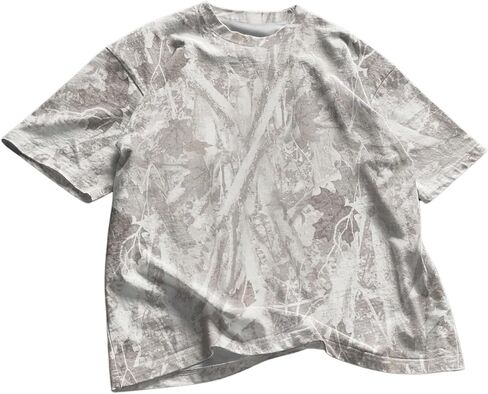 Men's Camo Baggy T Shirts Short Sleeve Crewneck Drop Shoulder Summer Tops in Saudi Arabia