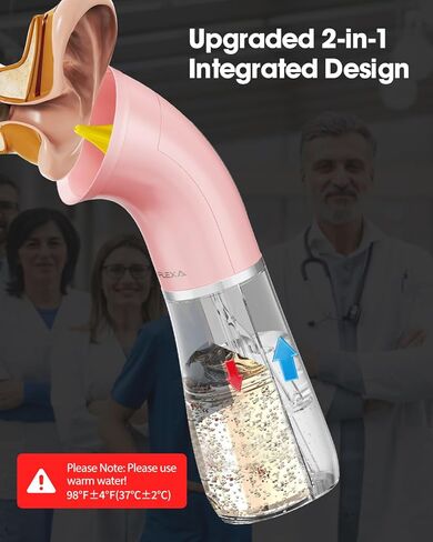 Upgraded Electric Ear Cleaner,Earwax Removal with 250ML Dual Water Tank Design,4 Water Pressures for Powerful Cleaning,8 Soft Earbuds,USB Charging,IPX7 for Safe and Effective Earwax Flushing(Black) in Kuwait