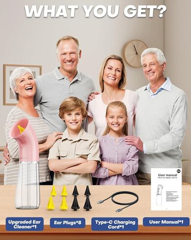 Upgraded Electric Ear Cleaner,Earwax Removal with 250ML Dual Water Tank Design,4 Water Pressures for Powerful Cleaning,8 Soft Earbuds,USB Charging,IPX7 for Safe and Effective Earwax Flushing(Black) in Kuwait