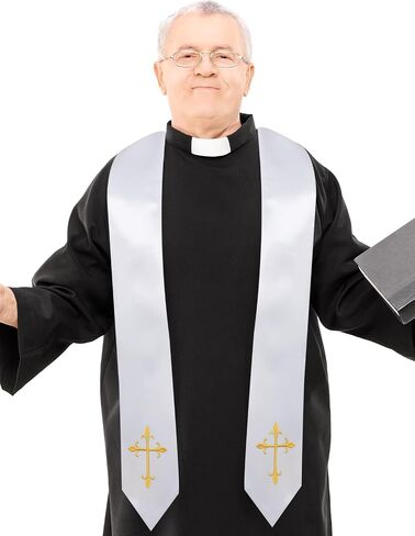 Choir Stole with Cross Church Choir Costume for Men & Women, Clergy Stole for Christmas, Halloween Role Play, 70" in Saudi Arabia