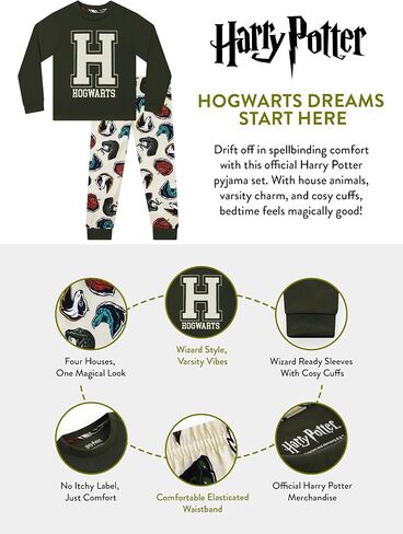 هاري بوتر بيجاماس ، هوجورتس الفتيات والفتيان بيجاما ، فتيان طويلة الأكمام والبنات PJS ، Hogwarts Pajama in Saudi Arabia