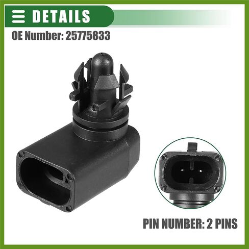 Ambient Air Temperature Sensor, for GMC Sierra 3500 HD 2007-2014, Plastic, No.25775833, Black Replace Parts Vehicle Components in Saudi Arabia