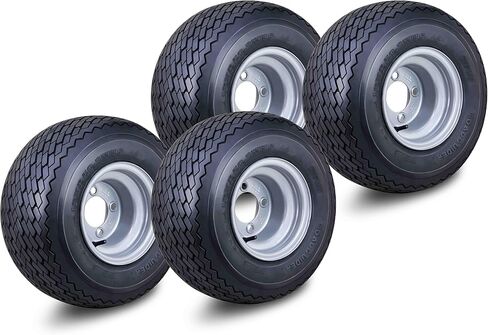 WANDA Golf Cart Tire Wheel Assembly 215/60-8 4-Ply with 5 Lugs on 4.5" PCD Silver Rim Set 4 in Saudi Arabia