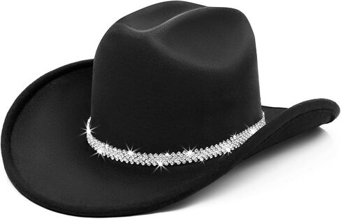 Cowboy Hat,Cowgirl hat,Cowboy Hats White/Black Western Cowgirl Hats for Women/Men in Kuwait