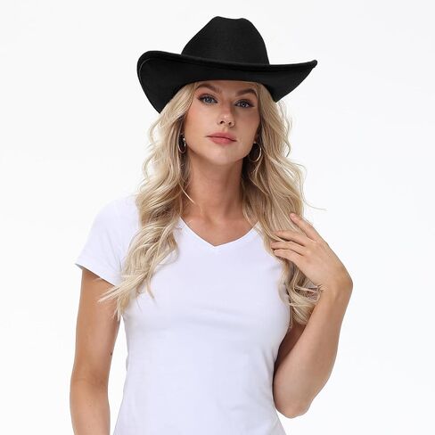 Cowboy Hat,Cowgirl hat,Cowboy Hats White/Black Western Cowgirl Hats for Women/Men in Kuwait