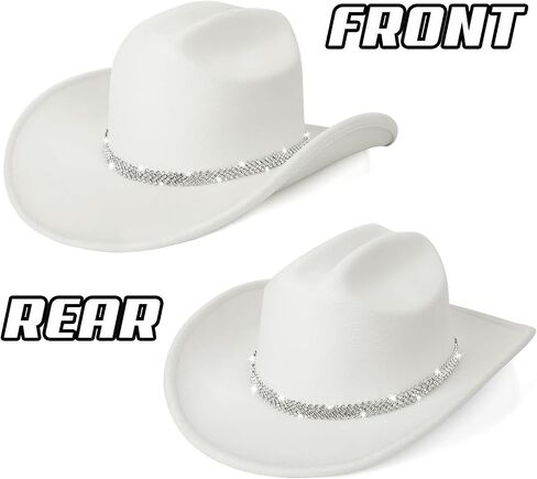 Cowboy Hat,Cowgirl hat,Cowboy Hats White/Black Western Cowgirl Hats for Women/Men in Kuwait