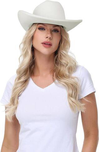 Cowboy Hat,Cowgirl hat,Cowboy Hats White/Black Western Cowgirl Hats for Women/Men in Kuwait