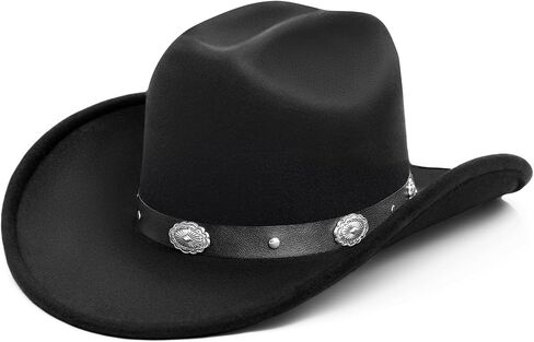 Cowboy Hat,Cowgirl hat,Cowboy Hats White/Black Western Cowgirl Hats for Women/Men in Kuwait