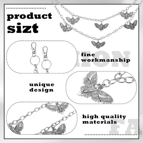 6 Pieces Punk Pants Chain Belt Multilayer Metal Wallet Chain with Spider, Skull & Cross Charms, Y2k Hip Hop Accessories for Men & Women, Gothic Jeans Decor in Saudi Arabia