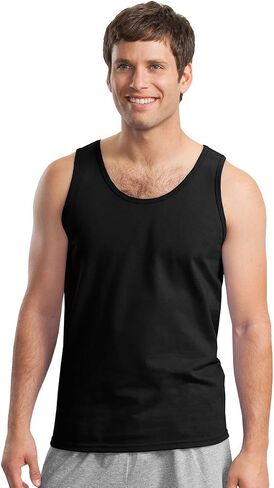 Gildan 2200 Ultra Cotton 6 أوقية. دبابة - أسود - ل in Saudi Arabia