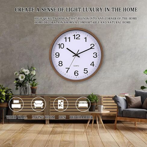 Wall Clock, 12 Inch Easy to Read Silent Non-Ticking Colorful Battery Operated Clock,for Bedroom,Living Room,Kitchen,Office,School Classroom (Yellow) in Saudi Arabia