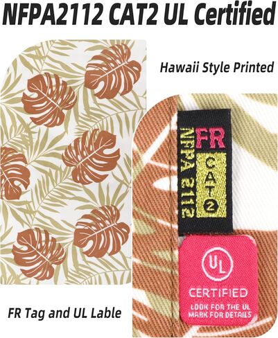 BOCOMAL FR Shirts Printed Paisley/Hawaii Lightweight Pearl Snaps/Button Down Flame Resistant NFPA2112 CAT2 Work Shirt in Saudi Arabia