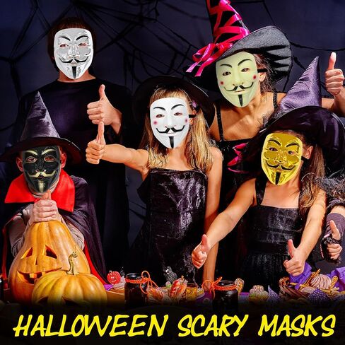 6 Pack V for Vendetta Mask ، Guy Fawkes Quality Anonymous Hacker Cosplay Party Mask ، Halloween ، Carnival ، Massion Partys in Saudi Arabia