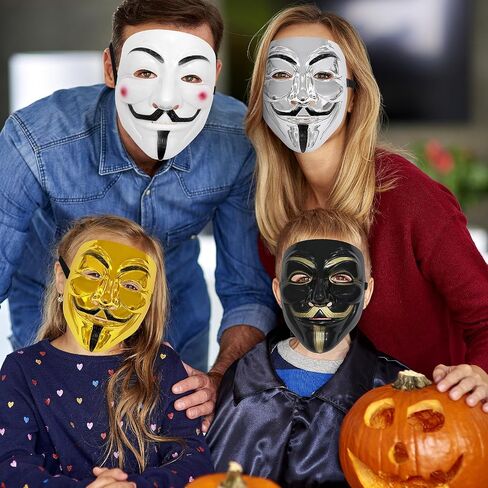 6 Pack V for Vendetta Mask ، Guy Fawkes Quality Anonymous Hacker Cosplay Party Mask ، Halloween ، Carnival ، Massion Partys in Saudi Arabia