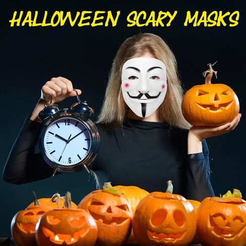 6 Pack V for Vendetta Mask ، Guy Fawkes Quality Anonymous Hacker Cosplay Party Mask ، Halloween ، Carnival ، Massion Partys in Saudi Arabia