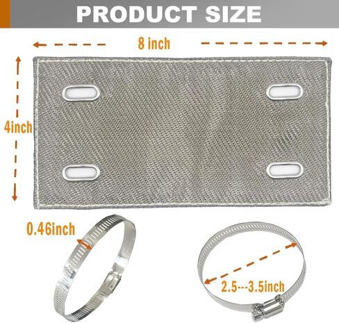 6 "× 12" عادم درع العادم درع حرارة أنابيب التيتانيوم مع مشابك من الفولاذ المقاوم للصدأ من تصميم المواد بحرارة حتى 1350 درجة فهرنهايت يحمي المكونات الحساسة للحرارة والخراطيم in Kuwait