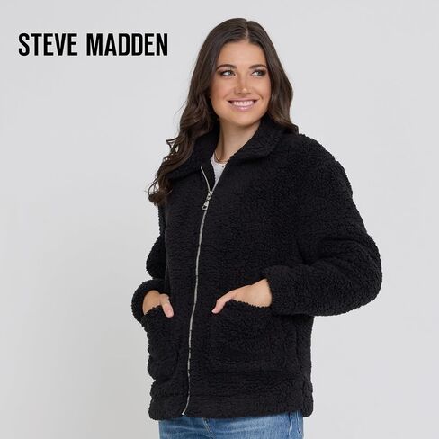 Steve Madden Sherpa Jacket Women - Oversized Faux Fur Winter Coats for Women, Shearling Fleece Winter Jacket in Saudi Arabia