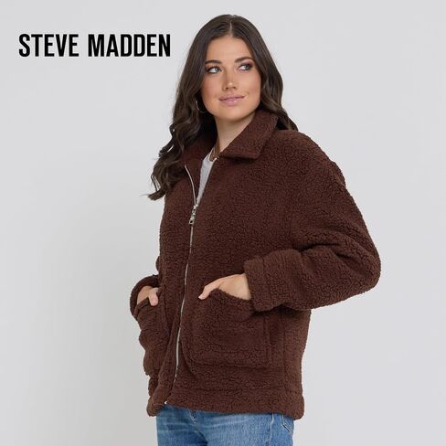 Steve Madden Sherpa Jacket Women - Oversized Faux Fur Winter Coats for Women, Shearling Fleece Winter Jacket in Saudi Arabia