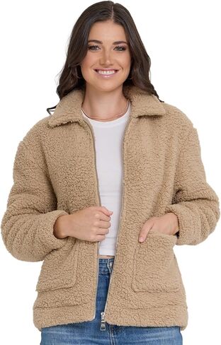 Steve Madden Sherpa Jacket Women - Oversized Faux Fur Winter Coats for Women, Shearling Fleece Winter Jacket in Saudi Arabia