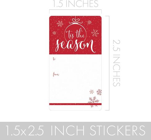 Red and Green Christmas Gift Tags, Self-Adhesive Stickers – 75 Labels, Retro Ornaments and Geometric Holiday Gift Wrap Tags in Saudi Arabia