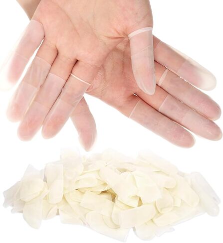 100 pcs أصابع أصابع حماة الأصابع يمكن التخلص منها ، أصابع متوسطة الأصابع الواقية أسرة أسرّة أسرة طبيعية للأصابع اللاتكس المناسبة لتجميل مانيكير للتدليك الإلكترونية (أبيض غير لامع) in Kuwait