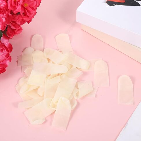 100 pcs أصابع أصابع حماة الأصابع يمكن التخلص منها ، أصابع متوسطة الأصابع الواقية أسرة أسرّة أسرة طبيعية للأصابع اللاتكس المناسبة لتجميل مانيكير للتدليك الإلكترونية (أبيض غير لامع) in Kuwait