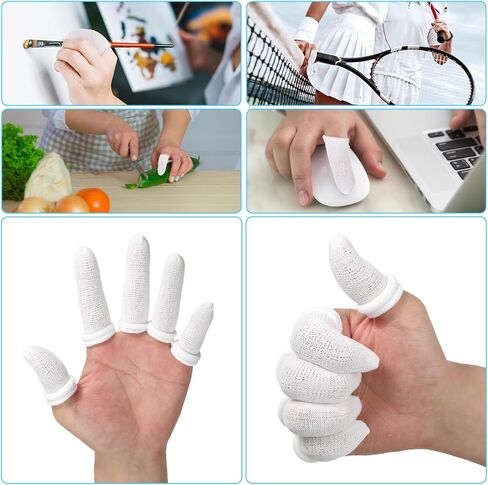40pcs أصابع الأسرة ، والأصابع حماة أصابع الأصابع تغطي جبيرة الإبهام مريحة ومستحضر العرق المطبخ المناسبين (أبيض) in Kuwait