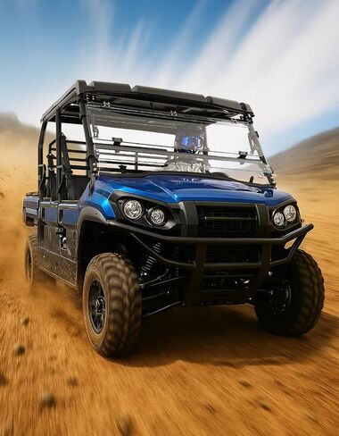 Kemimoto 3-in-1 UTV Flip Windshield متوافق مع Kawasaki Mule Pro Fxt FX DXT DX 2015-2025 ، مقاوم للخدش 1/4 بوصة مع مقابض مزدوجة ، نافذة أمامية صافية صلبة in Kuwait
