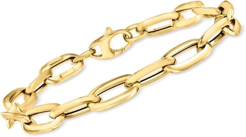 Ross-Simons Italian 14kt Yellow Gold Paper Clip Link Bracelet in Saudi Arabia