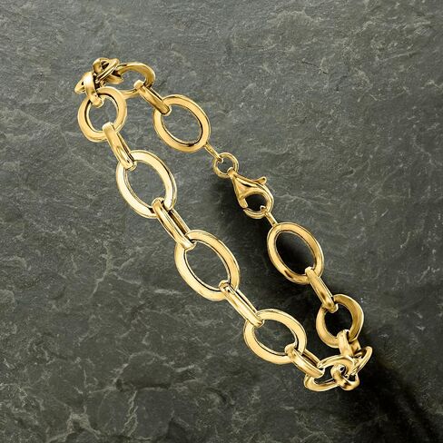 Ross-Simons Italian 14kt Yellow Gold Paper Clip Link Bracelet in Saudi Arabia