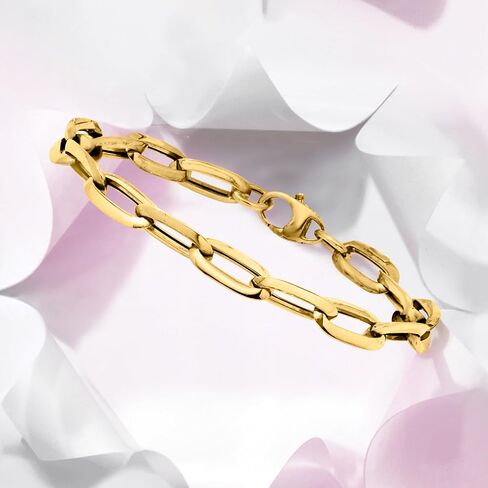 Ross-Simons Italian 14kt Yellow Gold Paper Clip Link Bracelet in Saudi Arabia