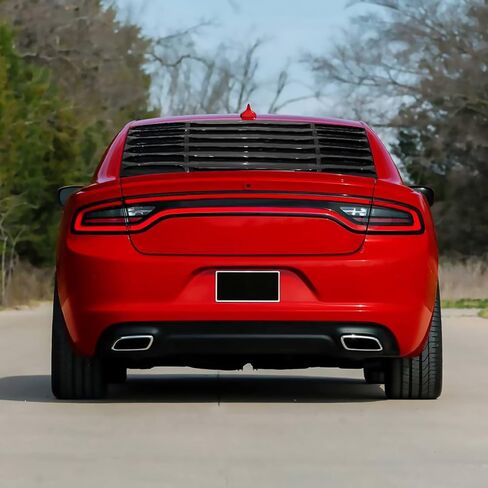 FREEMOTOR802 Compatible with 2011-2023 Dodge Charger Rear Window Louver, IKON Style Gloss Black ABS Plastic Rear Windshield Sun Shade Cover 2PCS in Saudi Arabia