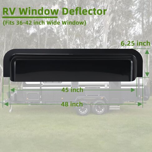 RV Window Rain Deflector و Sun Blade ، RV Window Blade Rain Snroof Difflector يناسب 18-21 بوصة العربة العربة المنزلق والنوافذ الرأسية ، وينحرف عن المطر والشمس لنوافذ العربة in Saudi Arabia