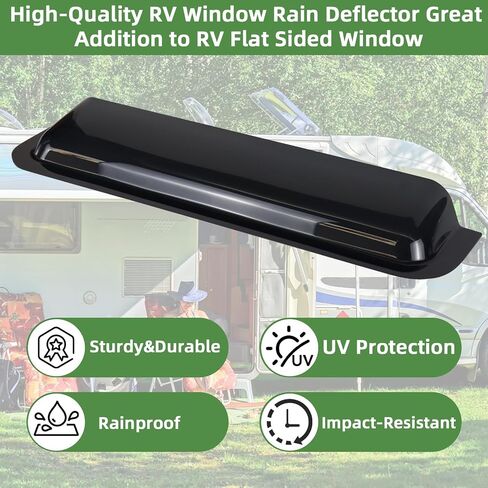 RV Window Rain Deflector و Sun Blade ، RV Window Blade Rain Snroof Difflector يناسب 18-21 بوصة العربة العربة المنزلق والنوافذ الرأسية ، وينحرف عن المطر والشمس لنوافذ العربة in Saudi Arabia