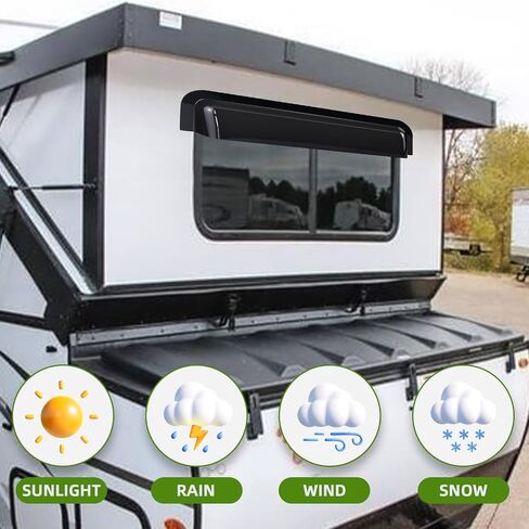 RV Window Rain Deflector و Sun Blade ، RV Window Blade Rain Snroof Difflector يناسب 18-21 بوصة العربة العربة المنزلق والنوافذ الرأسية ، وينحرف عن المطر والشمس لنوافذ العربة in Saudi Arabia