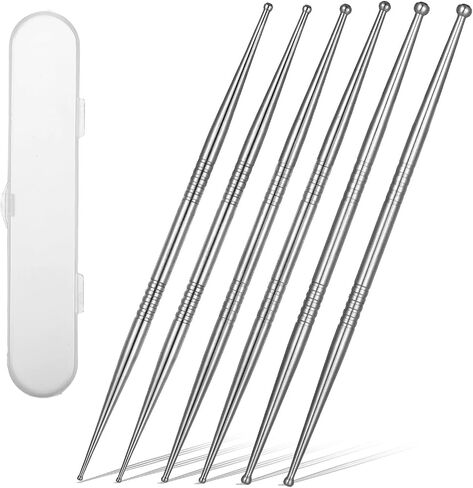 6PCS Facial Reflexology Massage Tool Stainless Steel Acupuncture Pen Reflexology Tools Headed Ear Acupressure and Body Point Probe Pen for Deep Tissue Muscle Relax Point Massage Tool in Saudi Arabia