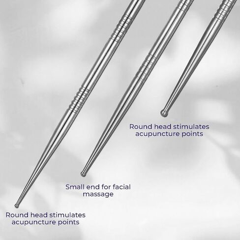 6PCS Facial Reflexology Massage Tool Stainless Steel Acupuncture Pen Reflexology Tools Headed Ear Acupressure and Body Point Probe Pen for Deep Tissue Muscle Relax Point Massage Tool in Saudi Arabia