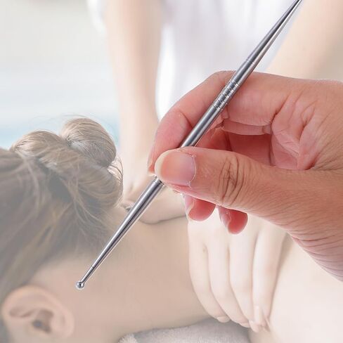 6PCS Facial Reflexology Massage Tool Stainless Steel Acupuncture Pen Reflexology Tools Headed Ear Acupressure and Body Point Probe Pen for Deep Tissue Muscle Relax Point Massage Tool in Saudi Arabia