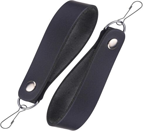 EZE Sporran Hangers Suspenders Straps- Pair Of Celtic Embossed & Plain Genuine Leather Suspenders with Metal D-Ring & Hook in Saudi Arabia