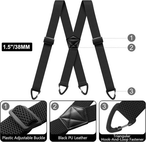 Hidden Suspenders for Men X Back Adjustable Elastic Men's Suspenders Under Clothes with 4 Snap Loop in Saudi Arabia