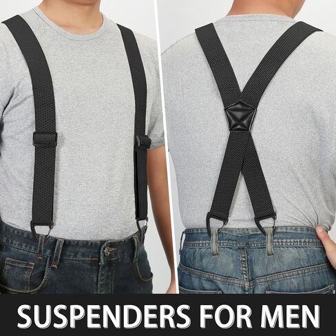 Hidden Suspenders for Men X Back Adjustable Elastic Men's Suspenders Under Clothes with 4 Snap Loop in Saudi Arabia