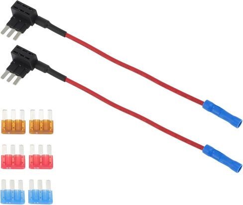 2 Pack Micro Atm Fuse Taps Adapter Fuse Tap ، حامل الصمامات القابلة للتوسيع لقوارب شاحنات السيارات ، مع 6 الصمامات 5A 10A 15A in Saudi Arabia