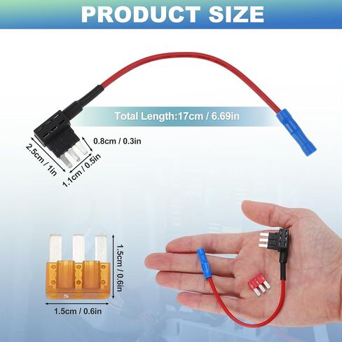 2 Pack Micro Atm Fuse Taps Adapter Fuse Tap ، حامل الصمامات القابلة للتوسيع لقوارب شاحنات السيارات ، مع 6 الصمامات 5A 10A 15A in Saudi Arabia