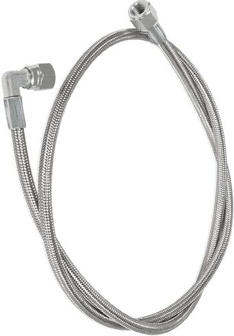 4AN Turbo Oil Feed Line - Steel Braided 48" Length 4AN 90 Degree Straight Hose End Pressure Stainless Remote Turbocharger Sensor Teflon 4 AN in Saudi Arabia