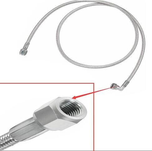 4AN Turbo Oil Feed Line - Steel Braided 48" Length 4AN 90 Degree Straight Hose End Pressure Stainless Remote Turbocharger Sensor Teflon 4 AN in Saudi Arabia