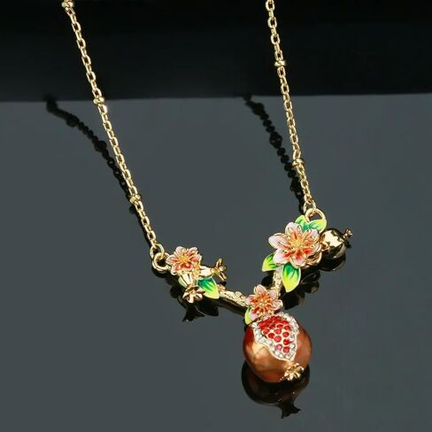 Persephone Pomegranate Fruit Necklace With Pendant, Party Accessories in Saudi Arabia