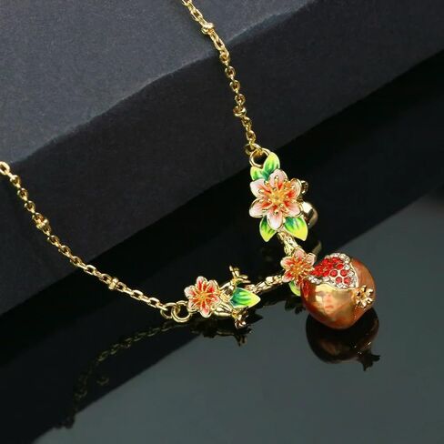 Persephone Pomegranate Fruit Necklace With Pendant, Party Accessories in Saudi Arabia
